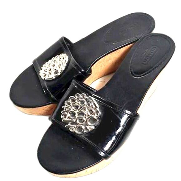 Coach Judith Patent Leather Wedges - Size 8.5 - Picture 2 of 8